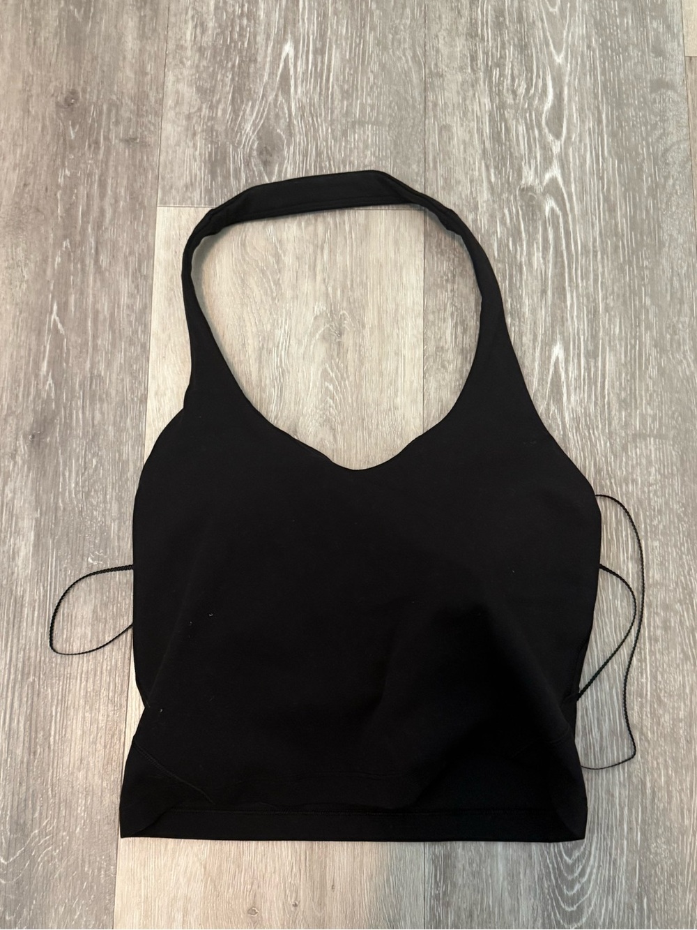 lululemon athletica Black Halter Tie-Back Crop Camisole